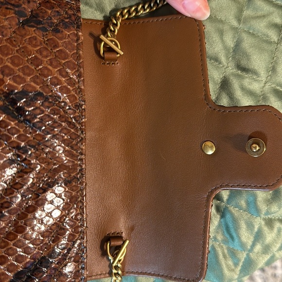 Gucci GG Marmont Brown Python Mini Bag with Gold Accents.  Price firm - Picture 6 of 8